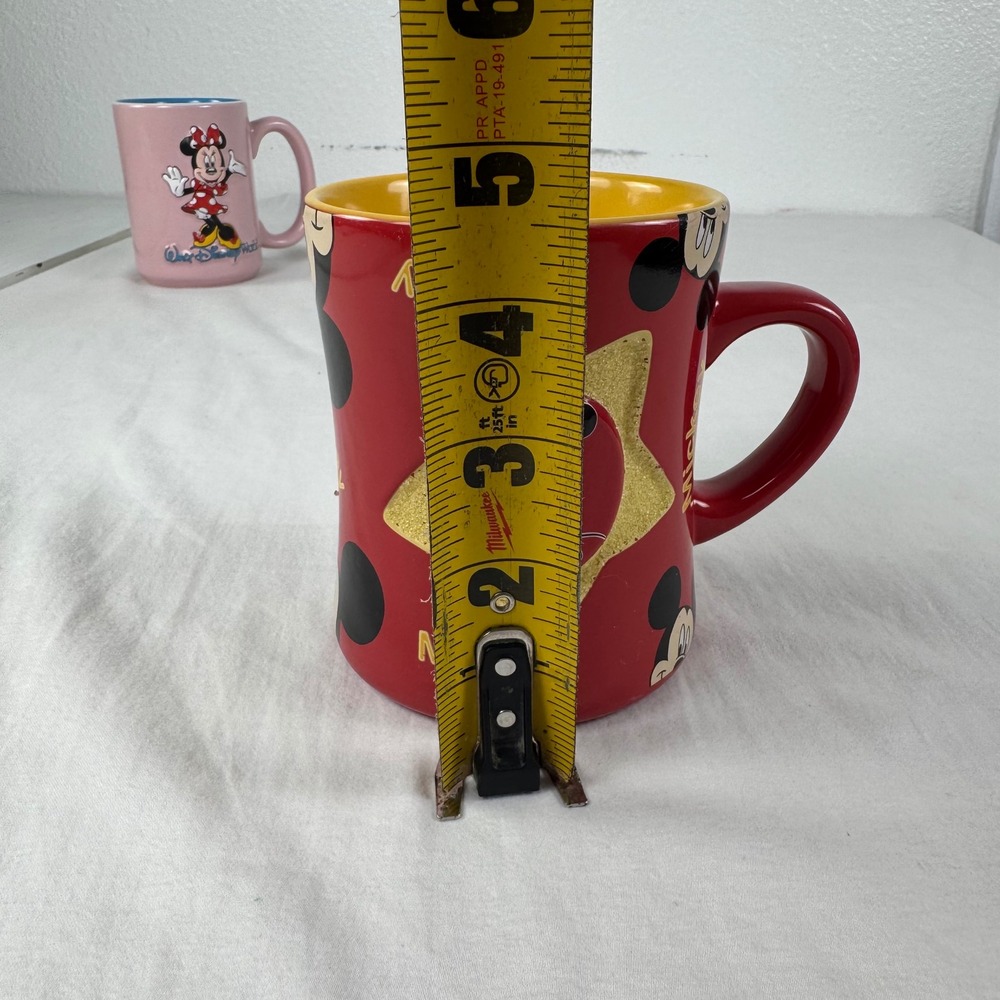 Vintage Disney Mickey Minnie Mouse Coffee Mugs Set of Two - Picture 6 of 9